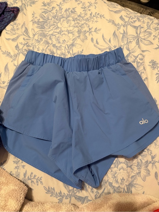 ALO Yoga Pants - ALO Yoga Light Blue Layered Athletic Shorts